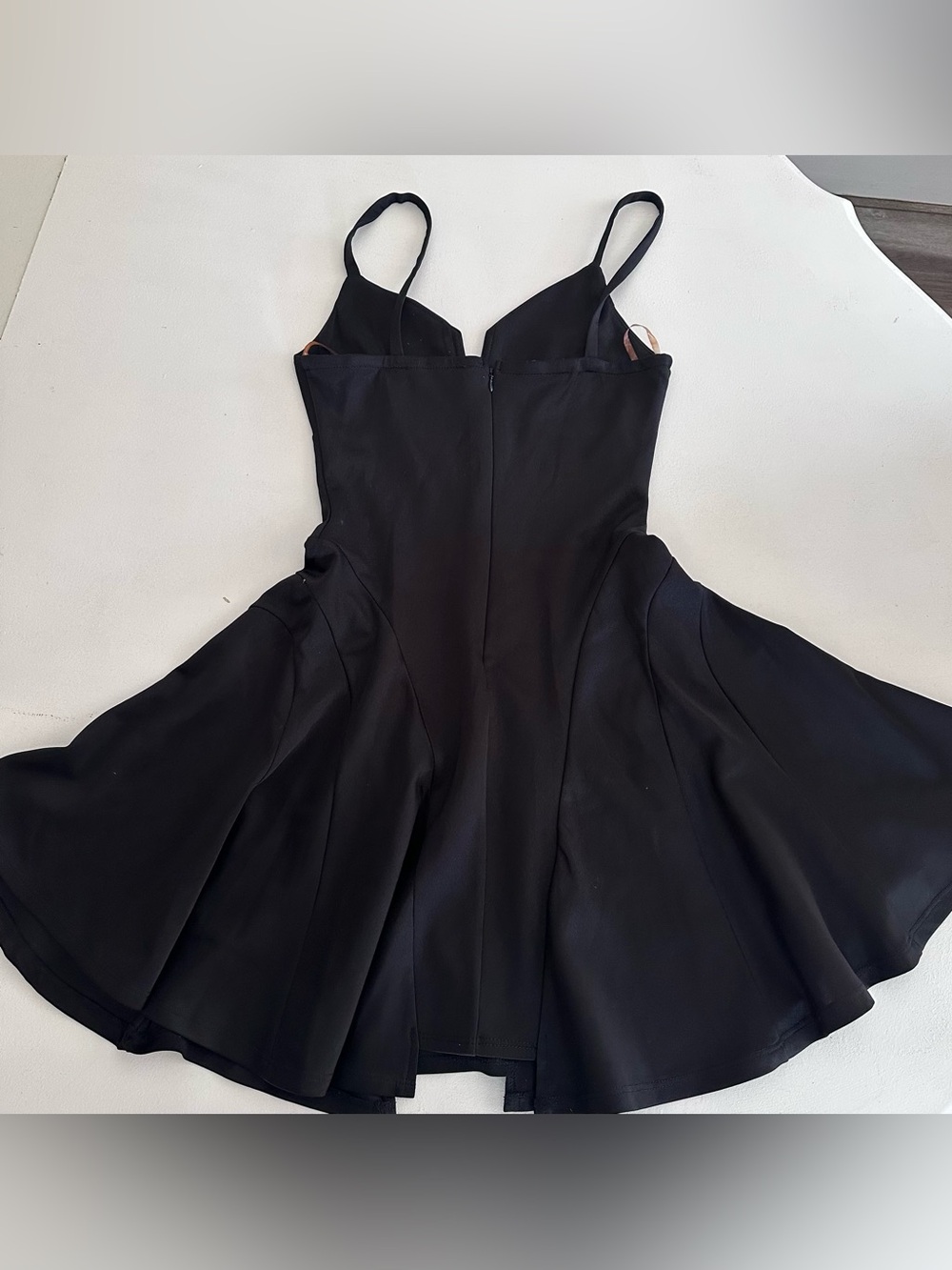 Vintage 90s Mystic Black Godet Hem Mini Dress Made in USA Small Y2K LBD